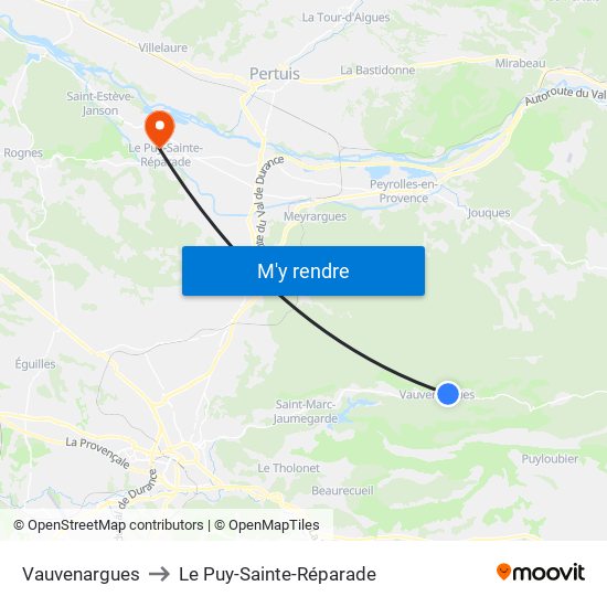 Vauvenargues to Le Puy-Sainte-Réparade map