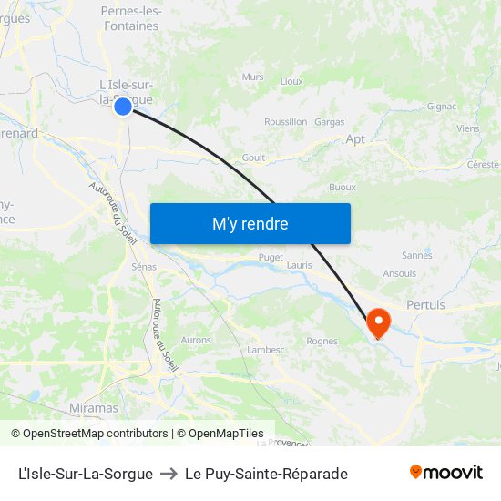 L'Isle-Sur-La-Sorgue to Le Puy-Sainte-Réparade map