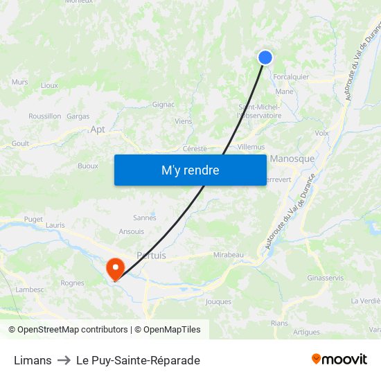 Limans to Le Puy-Sainte-Réparade map