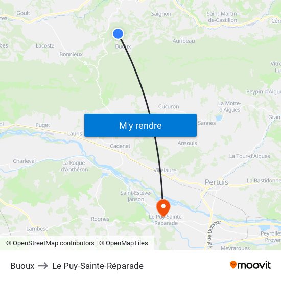 Buoux to Le Puy-Sainte-Réparade map