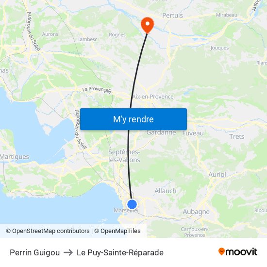 Perrin Guigou to Le Puy-Sainte-Réparade map