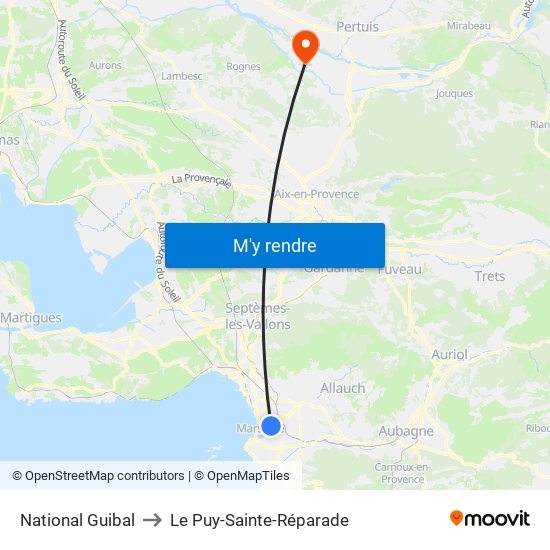 National Guibal to Le Puy-Sainte-Réparade map