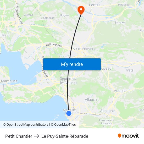 Petit Chantier to Le Puy-Sainte-Réparade map