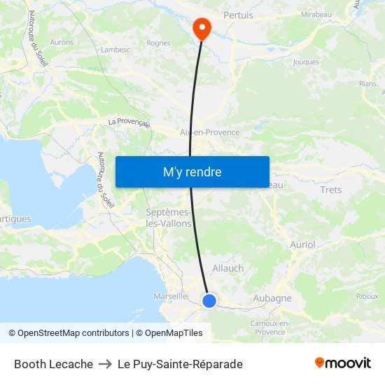 Booth Lecache to Le Puy-Sainte-Réparade map