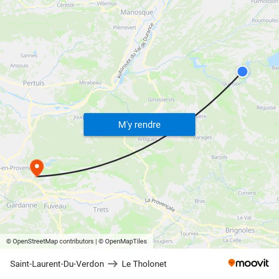 Saint-Laurent-Du-Verdon to Le Tholonet map