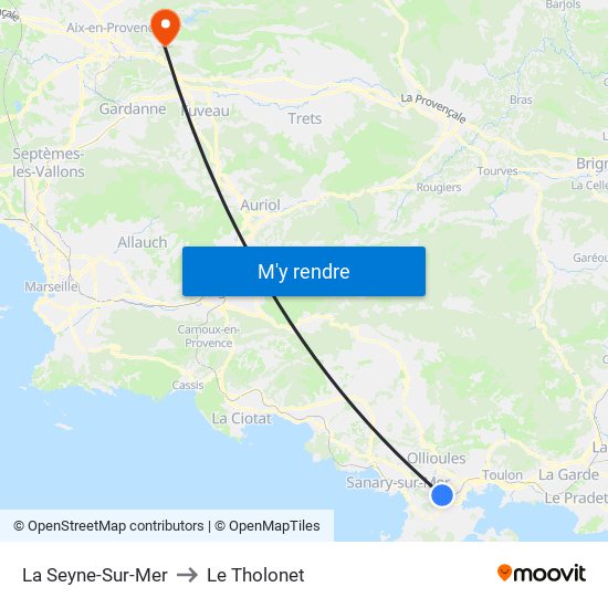 La Seyne-Sur-Mer to Le Tholonet map