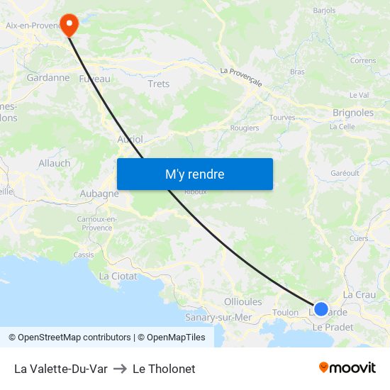 La Valette-Du-Var to Le Tholonet map