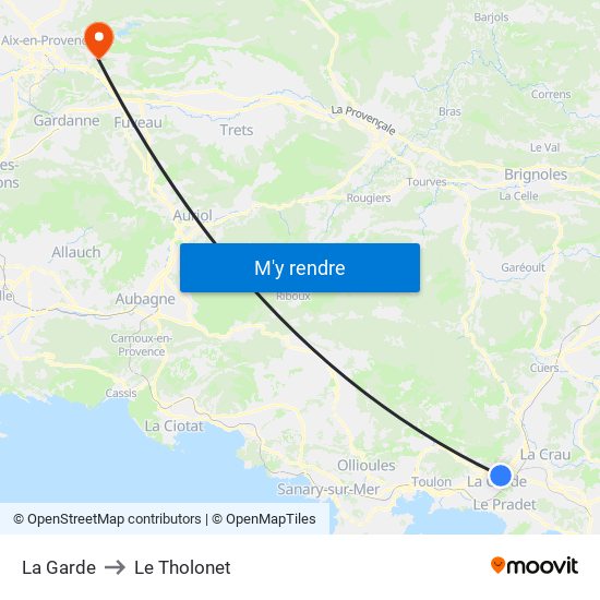 La Garde to Le Tholonet map