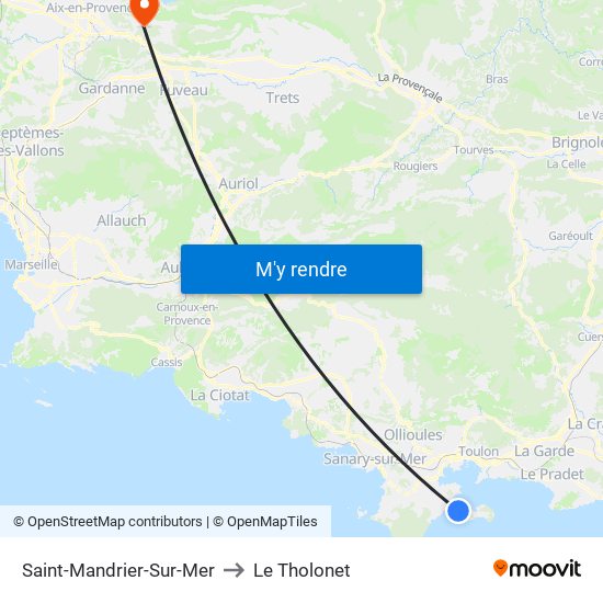 Saint-Mandrier-Sur-Mer to Le Tholonet map