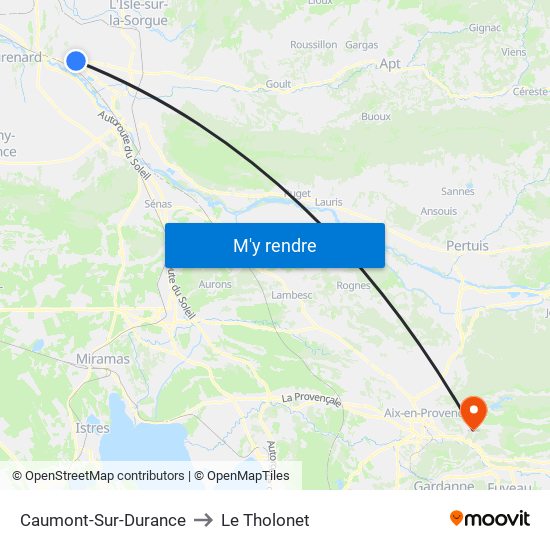 Caumont-Sur-Durance to Le Tholonet map