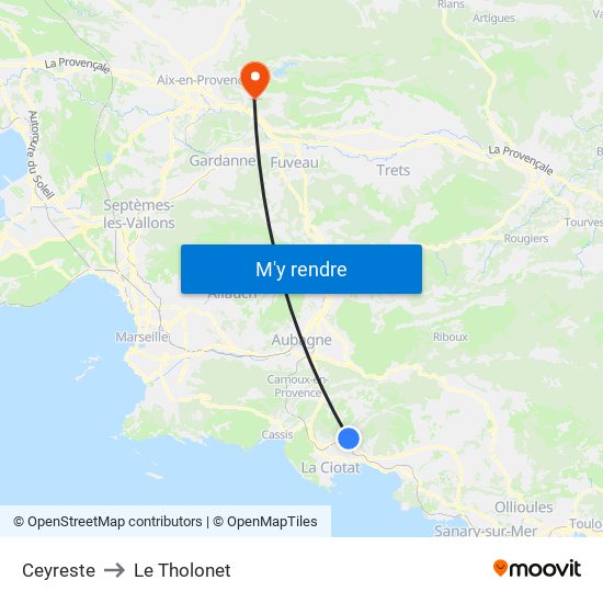 Ceyreste to Le Tholonet map
