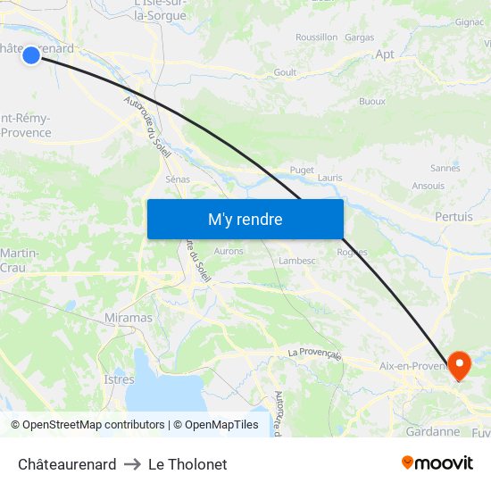 Châteaurenard to Le Tholonet map