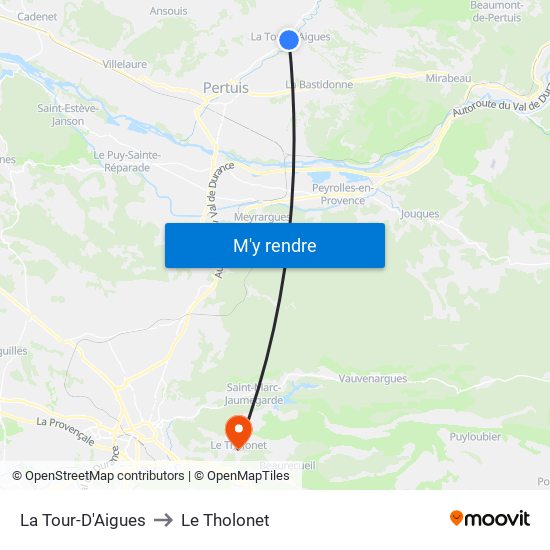 La Tour-D'Aigues to Le Tholonet map