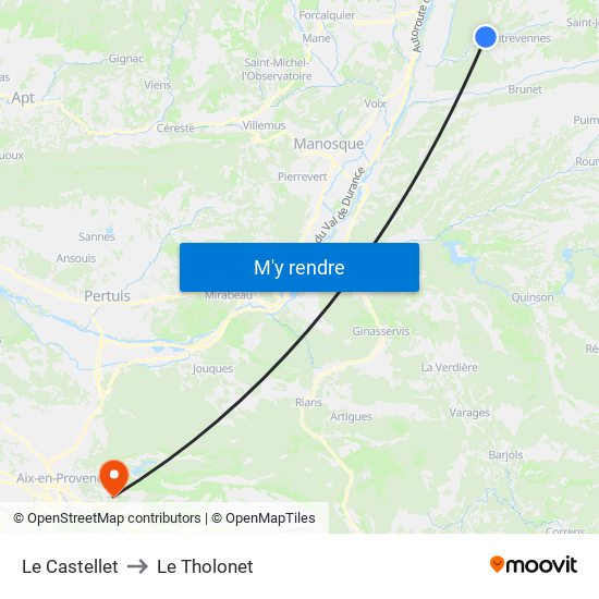 Le Castellet to Le Tholonet map