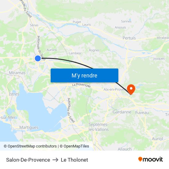 Salon-De-Provence to Le Tholonet map