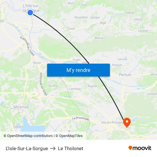L'Isle-Sur-La-Sorgue to Le Tholonet map