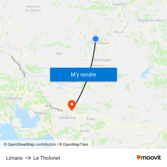 Limans to Le Tholonet map