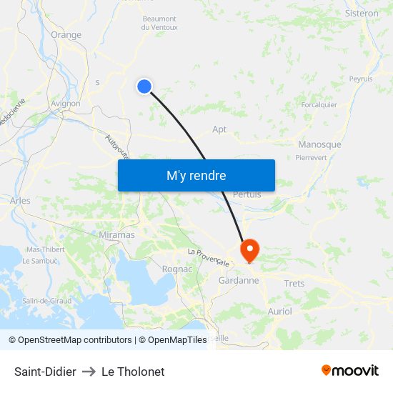 Saint-Didier to Le Tholonet map