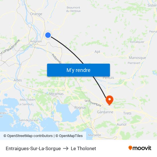 Entraigues-Sur-La-Sorgue to Le Tholonet map