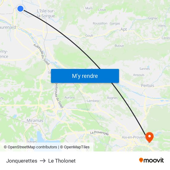 Jonquerettes to Le Tholonet map