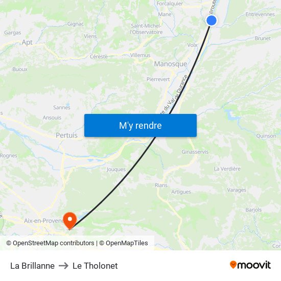 La Brillanne to Le Tholonet map