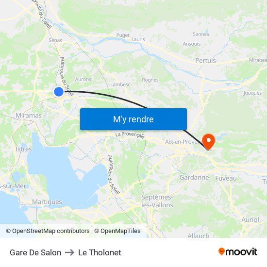 Gare De Salon to Le Tholonet map