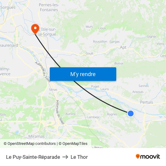 Le Puy-Sainte-Réparade to Le Thor map