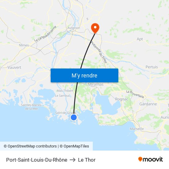 Port-Saint-Louis-Du-Rhône to Le Thor map