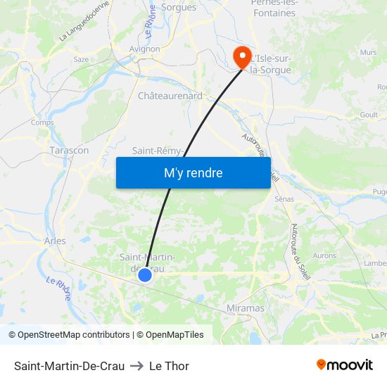 Saint-Martin-De-Crau to Le Thor map