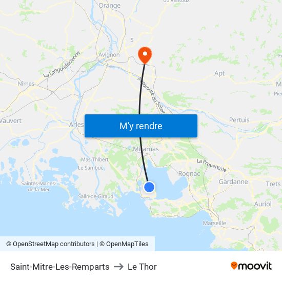 Saint-Mitre-Les-Remparts to Le Thor map