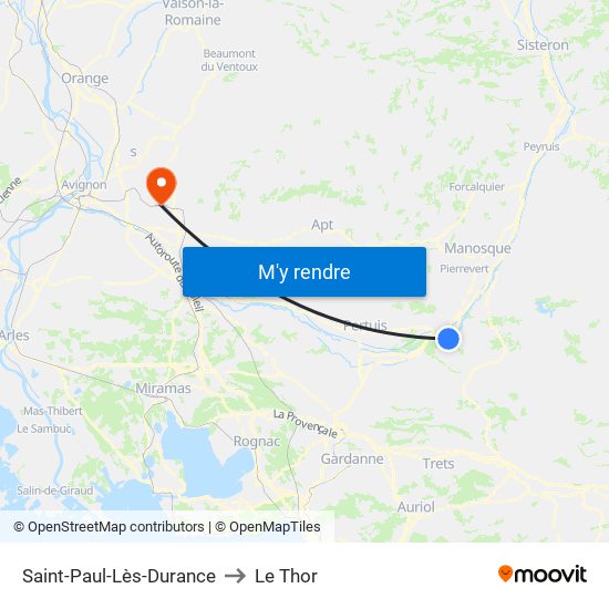 Saint-Paul-Lès-Durance to Le Thor map