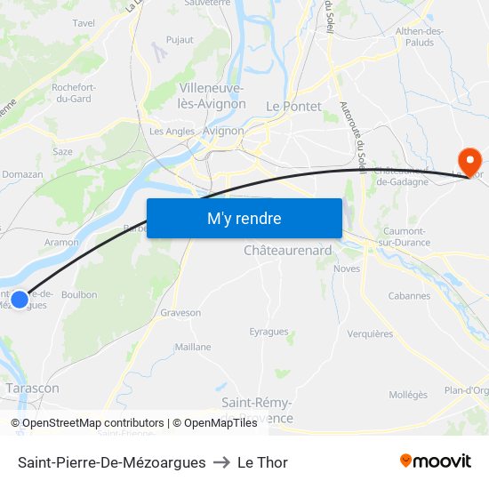 Saint-Pierre-De-Mézoargues to Le Thor map