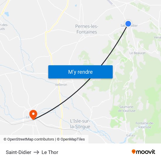Saint-Didier to Le Thor map