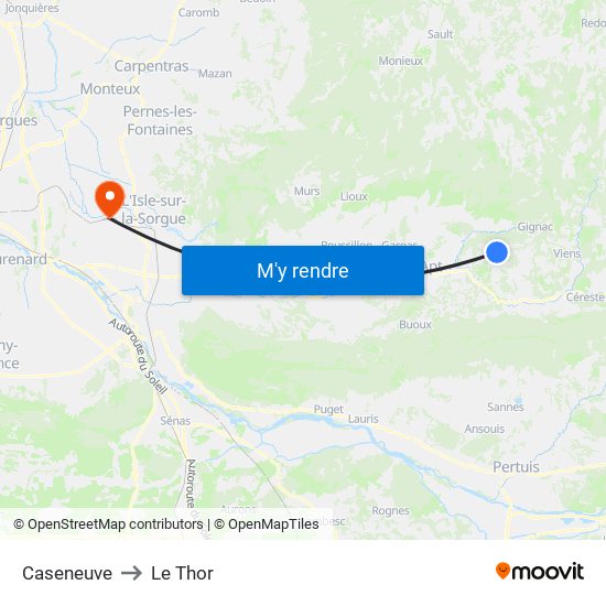 Caseneuve to Le Thor map