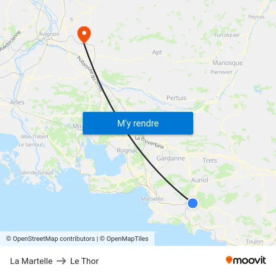 La Martelle to Le Thor map