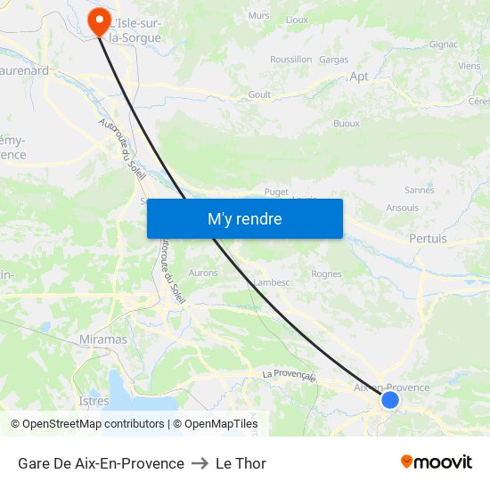 Gare De Aix-En-Provence to Le Thor map