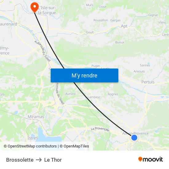 Brossolette to Le Thor map