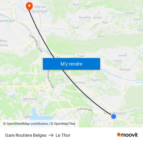 Gare Routière Belges to Le Thor map