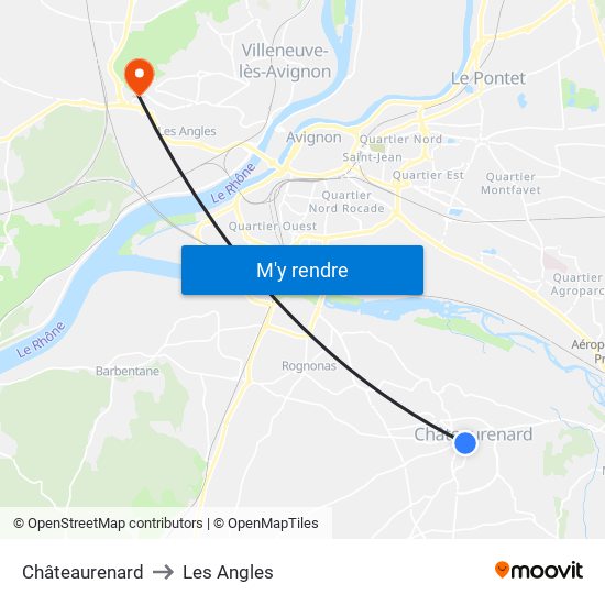 Châteaurenard to Les Angles map