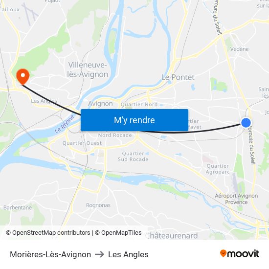 Morières-Lès-Avignon to Les Angles map