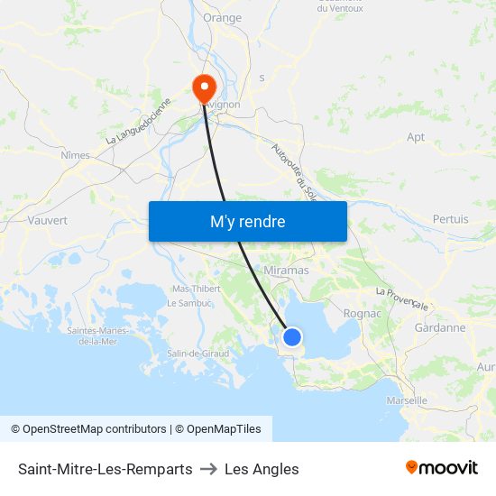 Saint-Mitre-Les-Remparts to Les Angles map