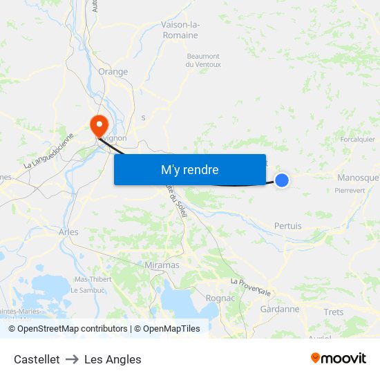 Castellet to Les Angles map