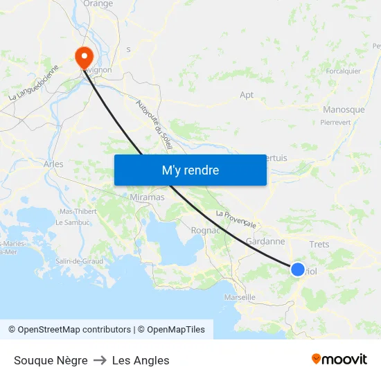 Souque Nègre to Les Angles map