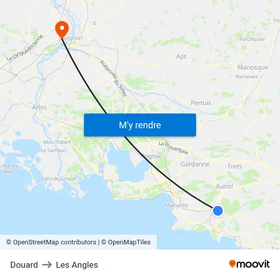 Douard to Les Angles map