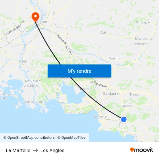 La Martelle to Les Angles map
