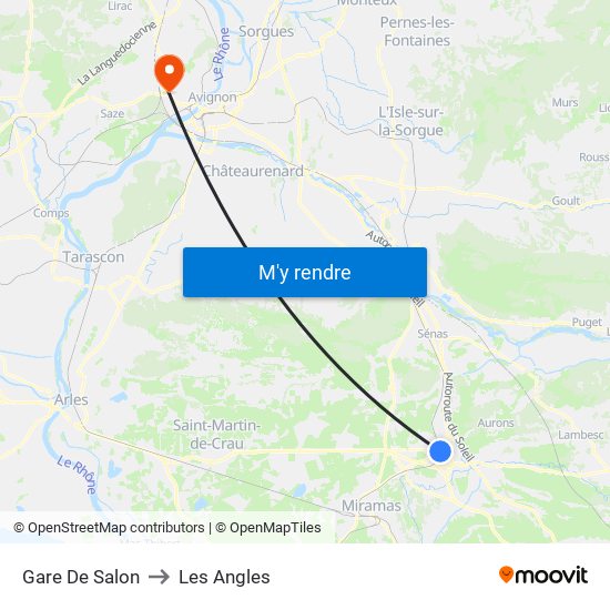 Gare De Salon to Les Angles map