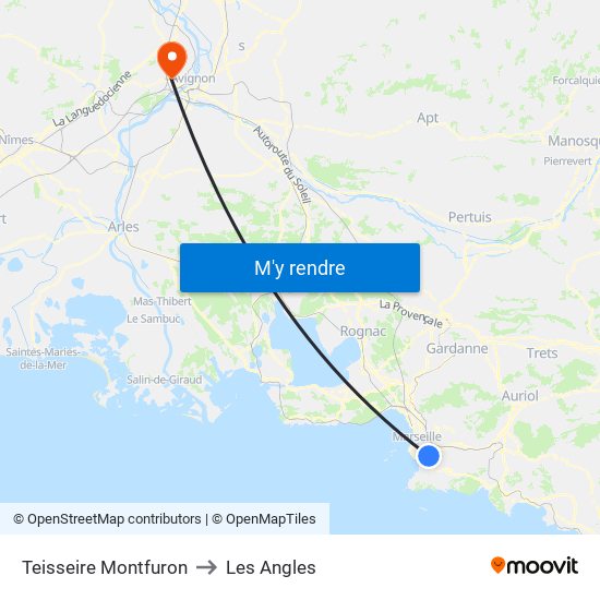 Teisseire Montfuron to Les Angles map