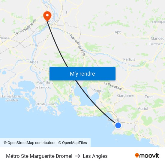 Sainte-Marguerite Dromel to Les Angles map