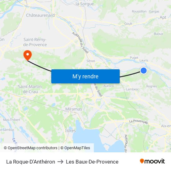 La Roque-D'Anthéron to Les Baux-De-Provence map