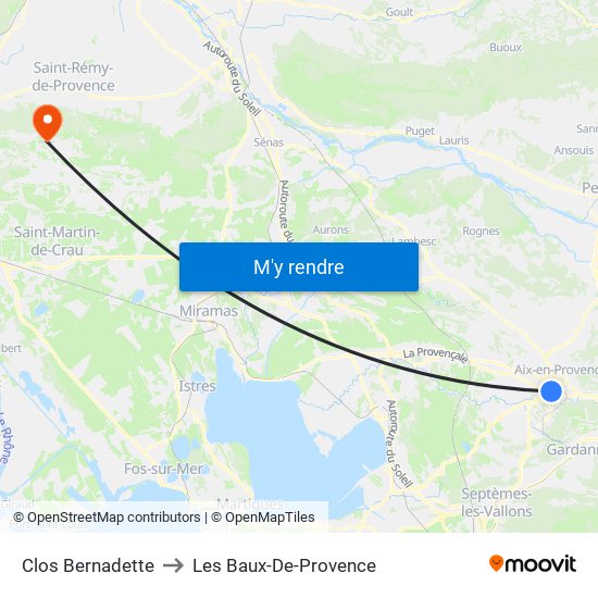 Clos Bernadette to Les Baux-De-Provence map